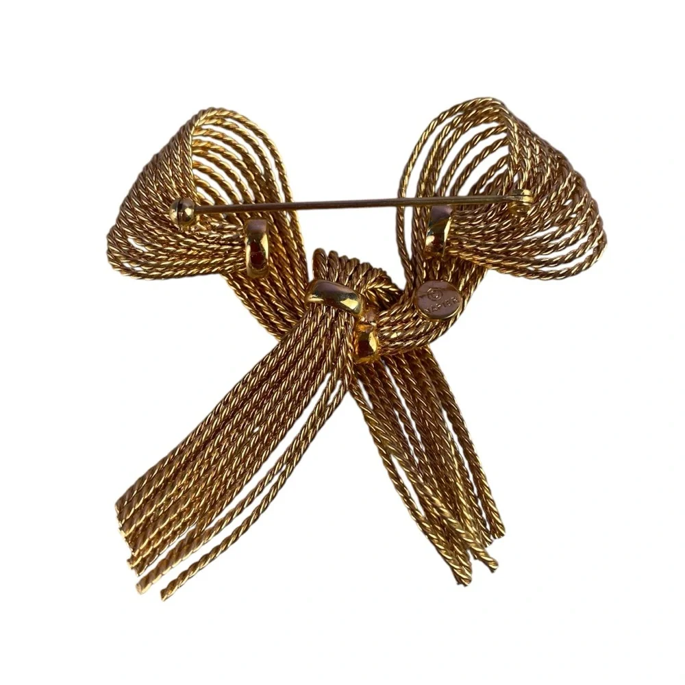 Vintage Bow Tie Brooch 3 inch